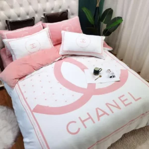 Chanel Logo Brand Bedding Set Bedspread Bedroom Home Decor Luxury