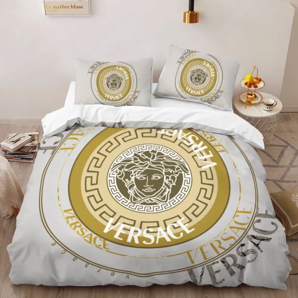 Versace Louis Vuitton Logo Brand Bedding Set Luxury Bedspread Bedroom Home Decor