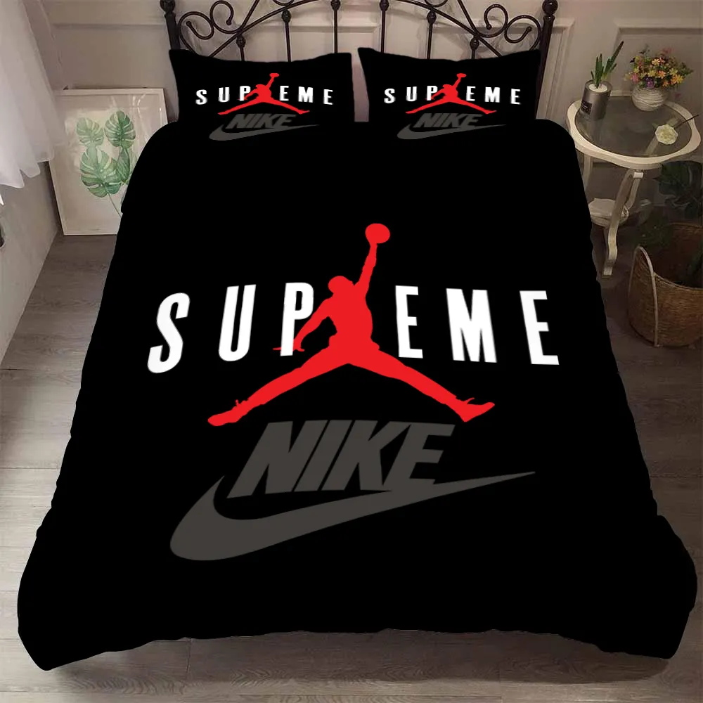 Supreme Nike Logo Brand Bedding Set Luxury Home Decor Bedroom Bedspread