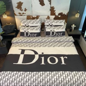 Dior Logo Brand Bedding Set Luxury Home Decor Bedroom Bedspread