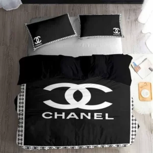 Chanel Logo Brand Bedding Set Home Decor Bedroom Luxury Bedspread