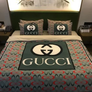 Gucci Logo Brand Bedding Set Bedroom Home Decor Luxury Bedspread