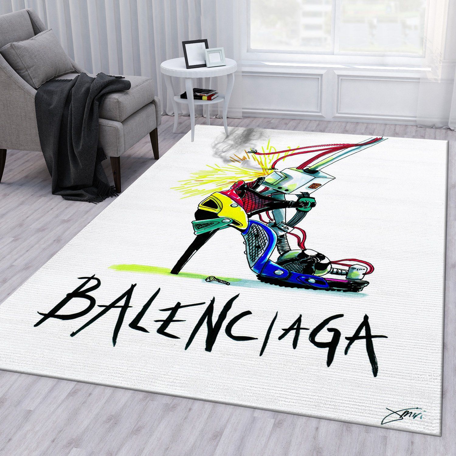 Balenciaga Rectangle Rug Fashion Brand Door Mat Home Decor Luxury Area Carpet