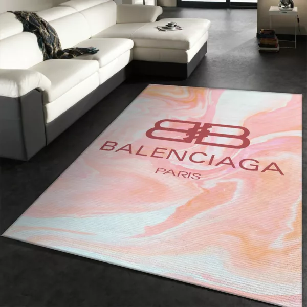 Balenciaga Paris Pinky Rectangle Rug Area Carpet Door Mat Fashion Brand Home Decor Luxury