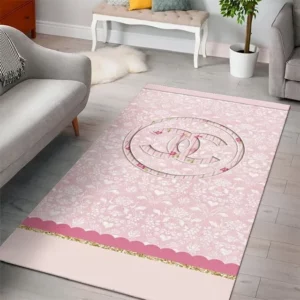 Chanel Pinky Rectangle Rug Home Decor Area Carpet Door Mat Fashion Brand Luxury