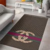 Chanel Diamond Brown Rectangle Rug Fashion Brand Door Mat Area Carpet Luxury Home Decor