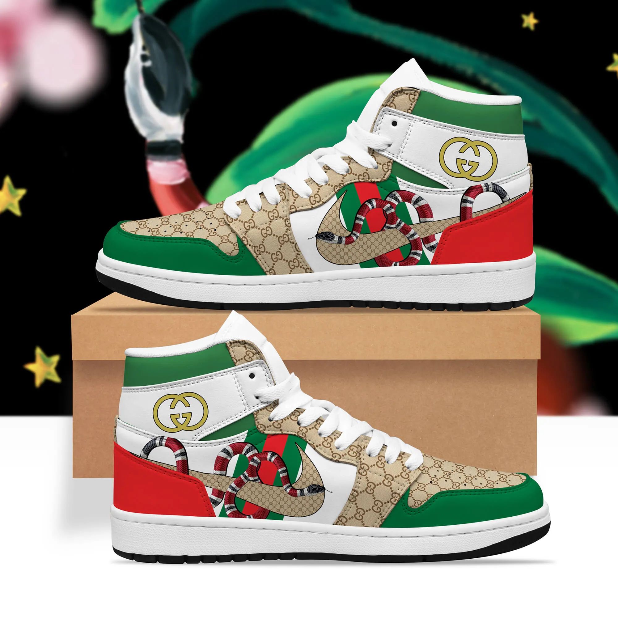 Gucci High Air Jordan Shoes Luxury Fashion Brand Sneakers