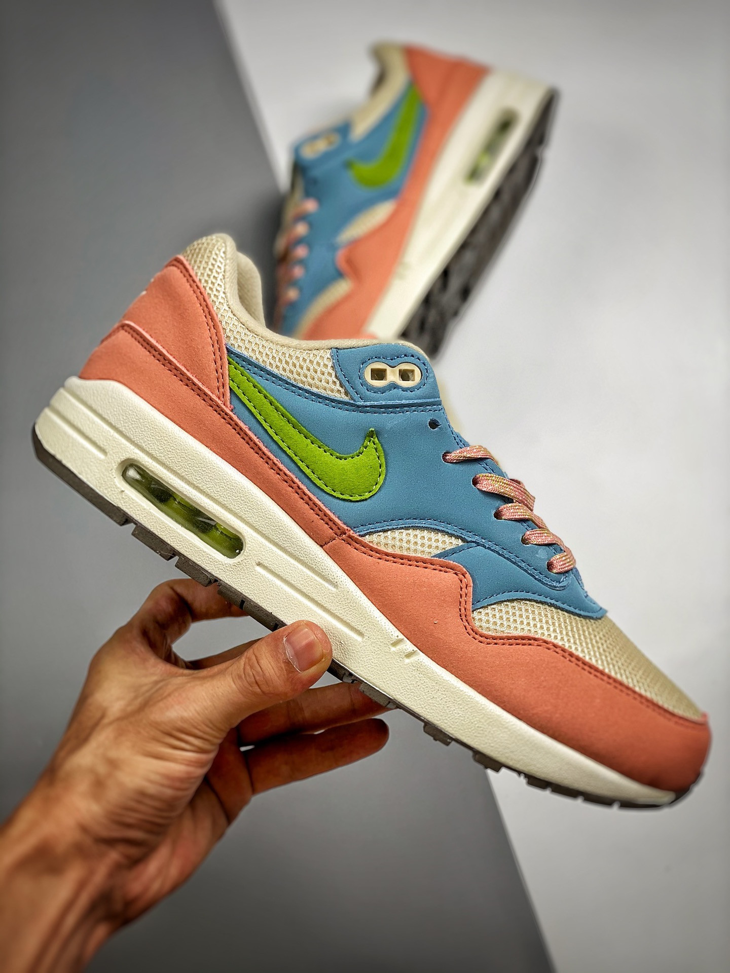 Nike Air Max 1 Light Madder Root Vivid Green-Rattan DV3196-800 For Sale