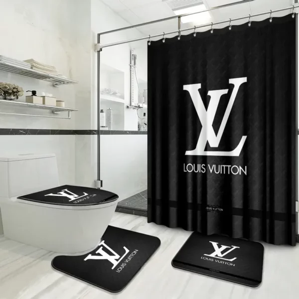 Louis Vuitton Bathroom Set Luxury Fashion Brand Bath Mat Home Decor Hypebeast