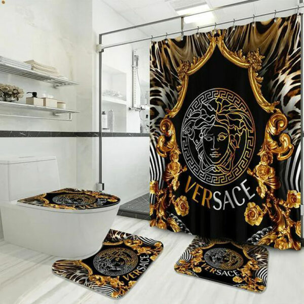 Gianni Versace Medusa Bathroom Set Hypebeast Luxury Fashion Brand Bath Mat Home Decor