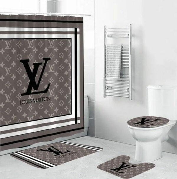 Louis Vuitton Lv Bathroom Set Luxury Fashion Brand Hypebeast Bath Mat Home Decor