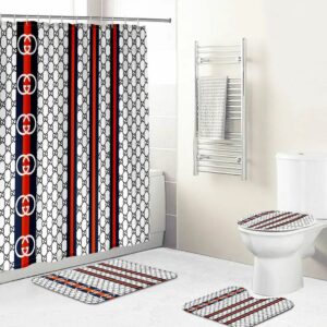 Gucci White Bathroom Set Home Decor Bath Mat Luxury Fashion Brand Hypebeast