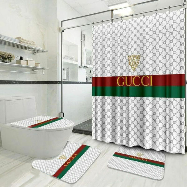 Gucci Monogram Bathroom Set Luxury Fashion Brand Hypebeast Home Decor Bath Mat