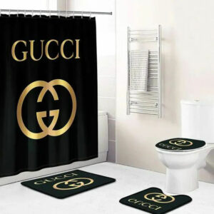 Gucci Black Bathroom Set Bath Mat Luxury Fashion Brand Home Decor Hypebeast