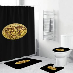 Gianni Versace Black Bathroom Set Luxury Fashion Brand Home Decor Hypebeast Bath Mat