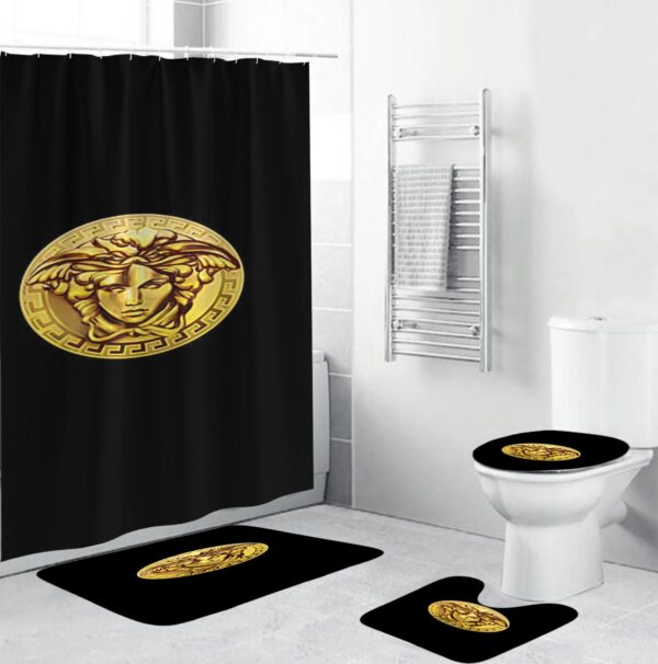 Gianni Versace Black Bathroom Set Luxury Fashion Brand Home Decor Hypebeast Bath Mat