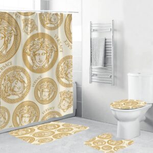 Gianni Versace Beige Bathroom Set Luxury Fashion Brand Hypebeast Home Decor Bath Mat