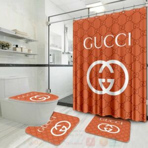 Gucci Orange Bathroom Set Home Decor Hypebeast Luxury Fashion Brand Bath Mat