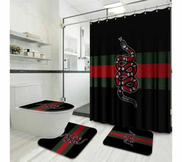 Gucci Snake Bathroom Set Home Decor Bath Mat Luxury Fashion Brand Hypebeast