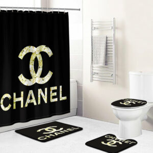 Chanel Black Bathroom Set Home Decor Luxury Fashion Brand Hypebeast Bath Mat