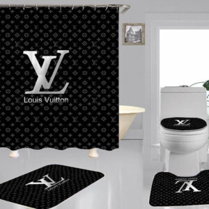 Louis Vuitton Lv Black Bathroom Set Hypebeast Home Decor Luxury Fashion Brand Bath Mat