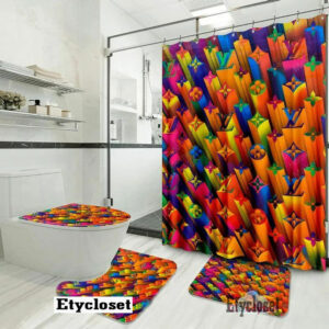 Louis Vuitton Lv Colorful Bathroom Set Bath Mat Home Decor Luxury Fashion Brand Hypebeast