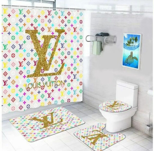 Louis Vuitton Lv Colorful Bathroom Set Hypebeast Luxury Fashion Brand Home Decor Bath Mat