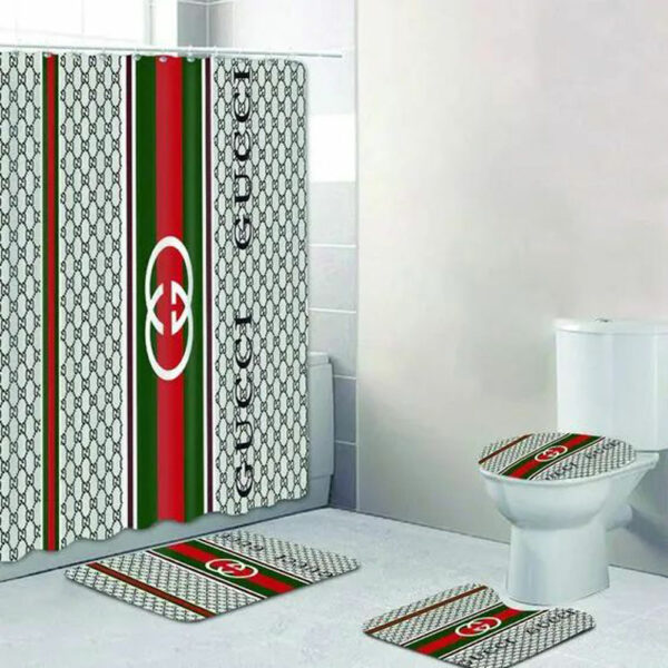 Gucci Stripe Bathroom Set Luxury Fashion Brand Bath Mat Home Decor Hypebeast