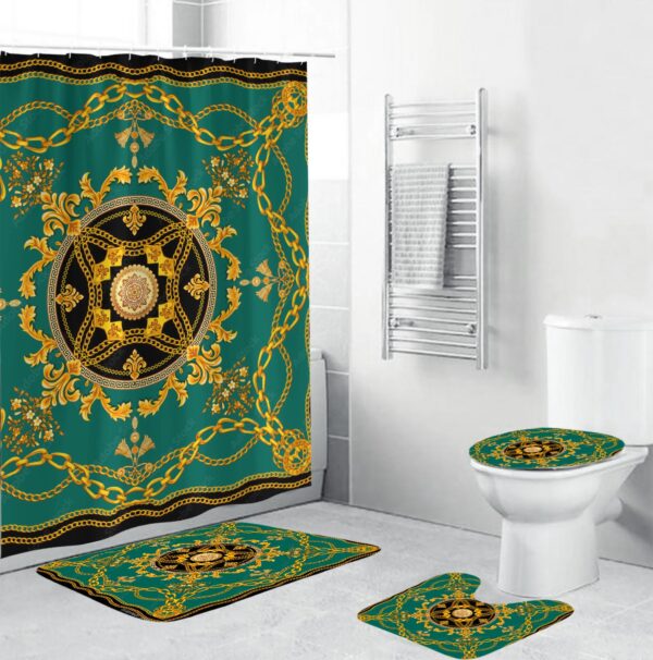 Gianni Versace Green Bathroom Set Bath Mat Home Decor Hypebeast Luxury Fashion Brand