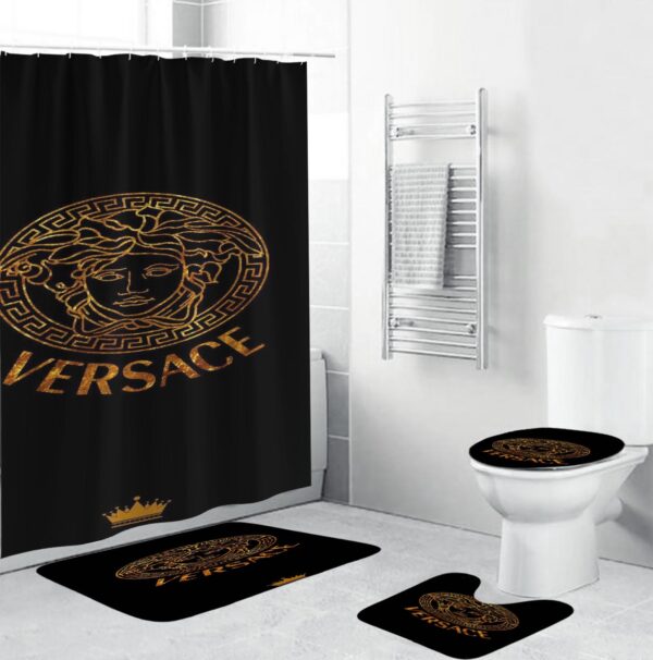 Gianni Versace Black Bathroom Set Luxury Fashion Brand Hypebeast Bath Mat Home Decor