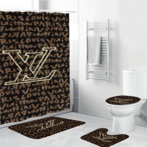 Louis Vuitton Lv Brown Bathroom Set Bath Mat Luxury Fashion Brand Home Decor Hypebeast