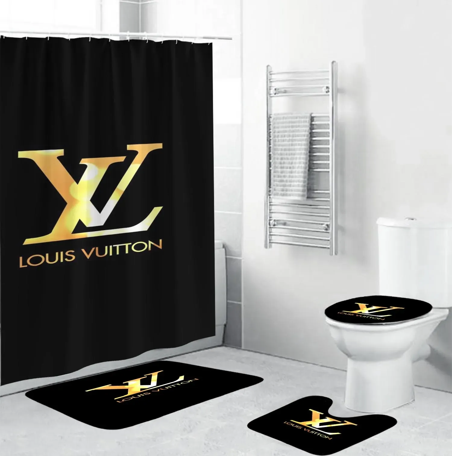 Louis Vuitton Bathroom Set Home Decor Luxury Fashion Brand Hypebeast Bath Mat