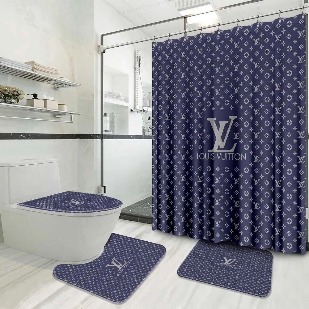 Louis Vuitton Bathroom Set Luxury Fashion Brand Home Decor Hypebeast Bath Mat