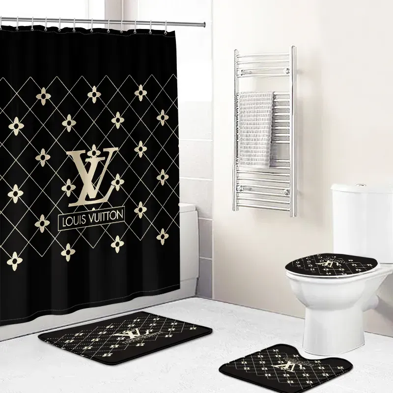 Louis Vuitton Bathroom Set Luxury Fashion Brand Hypebeast Home Decor Bath Mat