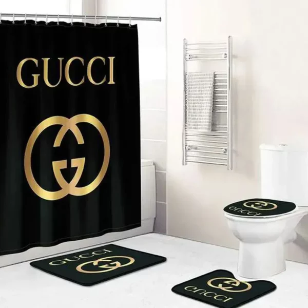 Gucci Black Bathroom Set Bath Mat Home Decor Hypebeast Luxury Fashion Brand