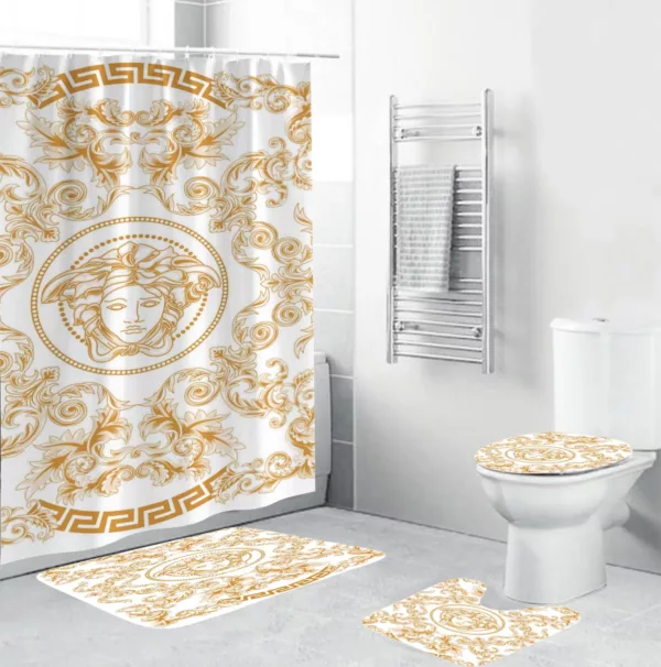 Versace Basic Medusabaroque And Greca Framed Bathroom Set Bath Mat Luxury Fashion Brand Home Decor Hypebeast