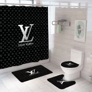 Louis Vuitton Black Bathroom Set Hypebeast Bath Mat Luxury Fashion Brand Home Decor