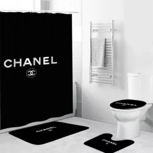 Chanel Black Clasic Bathroom Set Hypebeast Bath Mat Home Decor Luxury Fashion Brand