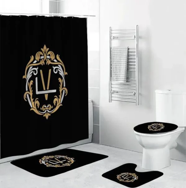 Louis Vuittonblack Bathroom Set Luxury Fashion Brand Home Decor Hypebeast Bath Mat