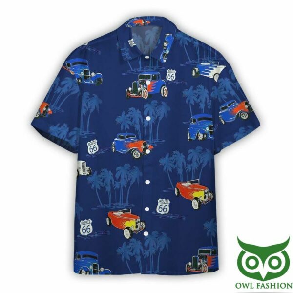 Aop Graphic Route 66 Car Rod Custom Hawaiian Shirt