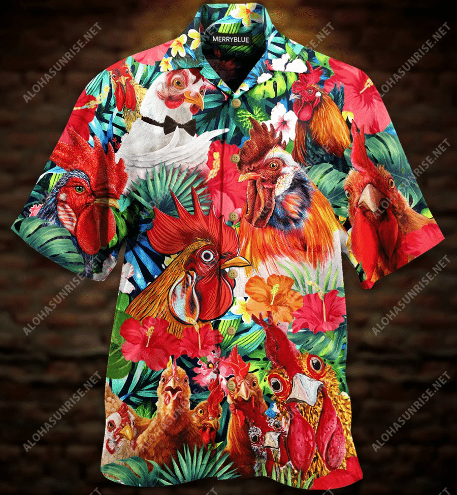 Funny Chicken Hawaiian Shirt Beach Outfit Summer