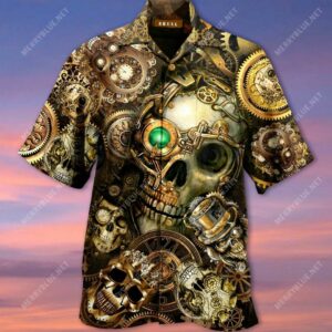 Amazing Steampunk Skull Hawaiian Shirt