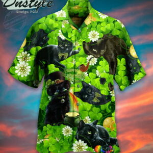 Black Cats Love Green Limited Edition Hawaiian Shirt