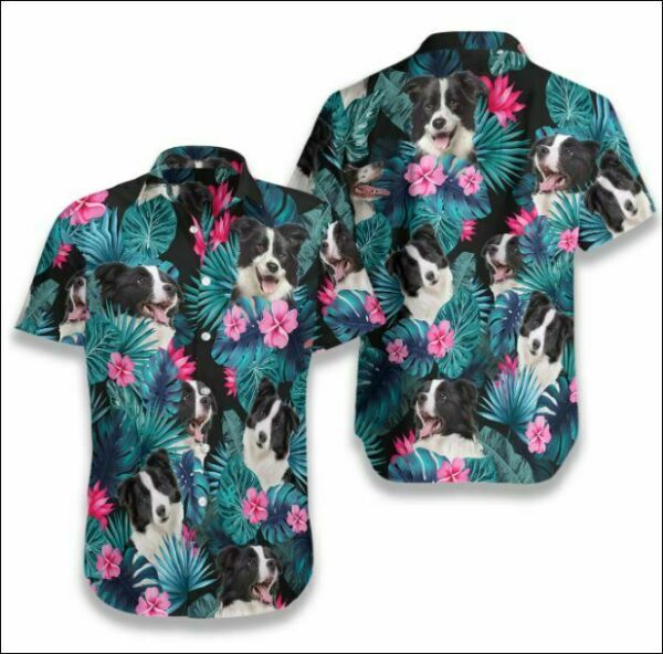 Border Collie Tropical Hawaiian Shirt