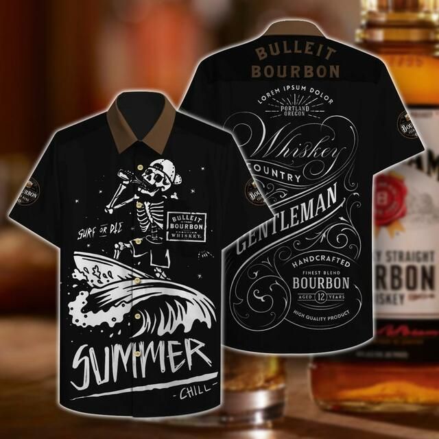 Bourbon Whiskey Hawaiian Shirt Summer Outfit Beach