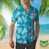 Busch Light Bright Blue And White Flowers Hawaiian Shirt