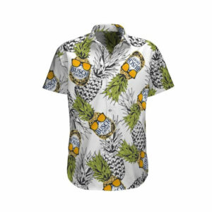 Busch Light Pineapple White Hawaiian Shirt