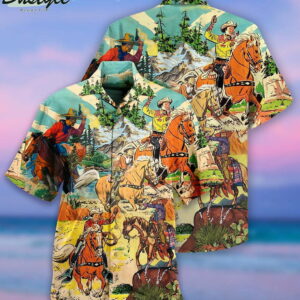 Cowboy Real Men Ride Horses Hawaiian Shirt