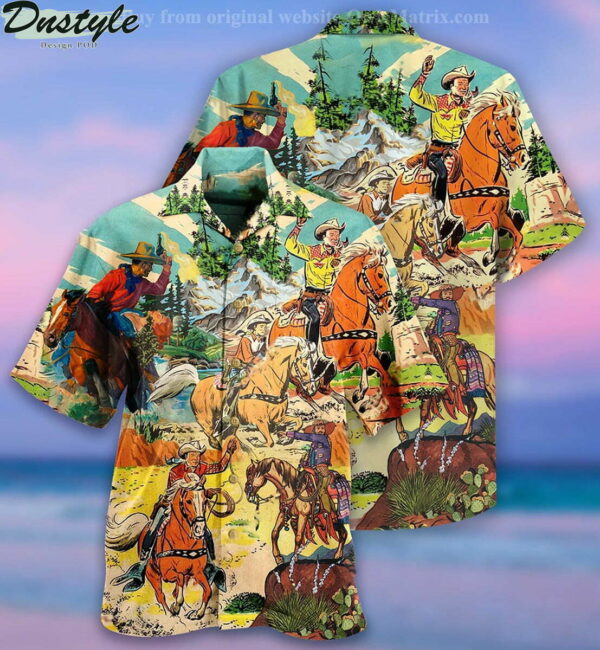 Cowboy Real Men Ride Horses Hawaiian Shirt