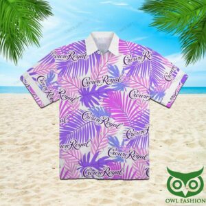 Crown Royal White And Purple Pink Leaves Hawaiian Shirt